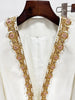High Street Designer Suit Women Gold Beaded Sequins Zipper Long Sleeve Jacket Pants Suit 2pcs Set