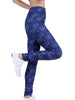 Lrregular Plant Print Women's Leggings Casual Sports Leggings Fitness Training Yoga Pants High Stretch Cropped Pants