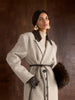Waist Cinching Woolen Long Coat For Women Lapel Long Sleeve Single-breasted Coat With Belt Lady Commuter Outwears