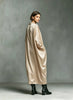 Satin Oversized Shirt Maxi Dress Lapel Collar V Neck Pockets Loose Flowy Minimalist Elegant Daily Casual Dress for Women