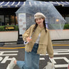 Women's Short Jacket Spring Autumn Korean Version Loose Ladies Coat Lace Stitching Short Female Outerwear