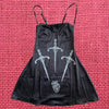 Y2K Women Dress vintage Gothic Aesthetic Streetwear Chic Punk Harajuku Emo Girl Sexy Slim Women V-Neck black Dress rock