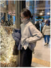 Autumn and Winter Zipper Cashmere Sweater Women Cardigan Lapel Sweater Coat Lazy Wind Loose