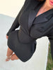 Chic Waist Cinching Mini Dress Women Elegant Full Sleeve Deep V-neck Double Breasted Short Dresses Lady Daily Party Street Gowns