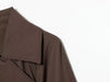 Women Short Trench Coat Lapel Double Breasted Belted Waist Long Sleeve Cropped Windbreaker Casual Commuter Outerwear