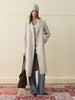 Winter Women's Tailored Shoulder Blazer Coat - Double Faced Wool Trench Outerwear with Notch Lapel Office Elegant