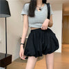 Spring Fluffy Bloomer Shorts for Women Solid High Waist Loose Cute Shorts Female Korean All Match Short Pants