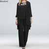 Women's Elegant Pant Sets Formal Office Ladies Oversized Chiffon Lace Suits Straight Pant Cardigan Tops 3 Pieces Sets Woman