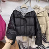 Autumn Winter Fake Two Pieces Splicing Cotton Jacket Women Cotton-Padded Thick Warm Parkas Short Coat Female Casual Lady Top