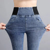 Elastic Waist High Waist Jeans for Women Spring and Autumn Slim Elastic Women's Age Reducing Casual Pants