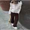Winter Puffy Warm Women's Padded Coat Detachable Hooded Full Sleeve Zip-up Cropped Cotton Coats Lady Solid Thicken Jacket