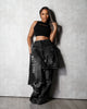 Women's Patchwork Asymmetric Jeans High Street Holes Wide Leg Vintage Casual Streetwear Denim Trousers