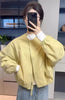 Korean Version Simple Women's Round Neck Solid Color Short Coat Spring Female Casual Loose Jacket Joker Little Overwear