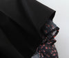 Women Sexy Cross Bandage Black Flower Print Puff Long Sleeve Dress 3 Layer Wood Ears Ruffles Hem Cake Mini Holiday Robe