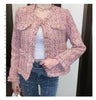 All-Match Tweed Coat Female Elegant O-Neck Cropped Jacket Women Spring Autumn Korean Small Fragrance Jacket Outwear