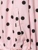 Women Elegant Polka Dot Pink Jacket Single Breasted High Collar Drawstring Coat Spring Lady Street Outwear