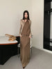 Wasteland Designer Long Dresses Women Winter Autumn Long Sleeve Maxi Dress Grey Khaki Knitted Dress Fall Clothes