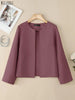 Elegant Chic Women's Lightweight Blazer Autumn O-Neck Long Sleeve Open-Front Solid Color Outerwear Office Lady S-3XL