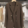 Women's Blazer Spring Autumn Korean Long Sleeve Office Straight Suit Jacket Casual Loose Street Blazers Coats