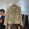 Spring Autumn Comfortable Be all-Match Short Women's Coat Small Fragrant Wind Loose Temperament Female Coarse Tweed Jacket