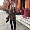 Real Fur Wool Jacket Reality Fur Jacket Women Natural Fox Fur Cuffs Winter Clothing Female Elegant with Belt Woolen Coat