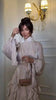 Early Autumn Turtleneck Lantern Sleeves Shinny Ruffles Pullover Floor Length Vacation Dress High Waist Female Vestido
