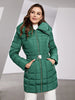 Women's Winter Jacket Hooded Belt Long Parkas Warm Padding Puffer Plaid Quilted Coat Down Jacket Thick Snow Wear