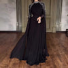 Women Robe Dress Drills Long Shawl Sleeves Chiffon Party Middle East Big Swing Lady Elegant Banquet Maxi Clothing