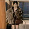 Winter Double Sided Wearable Plus Velvet Thick Warm Loose Women Parka Coats Fleece Hooded Casual All-match Cotton Padded Jackets