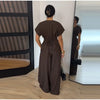 Chic Solid Stand Neck Blazer Jacket Pant Set Women Full Sleeve Shoulder Pads Coat Wide Leg Pants Autumn Commute Outfit