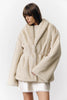 Mixed Color Lapel Collar Woman Long Coat Elegant Full Sleeve Loose Overcoat Winter Lady High Street Faux Fur Jacket