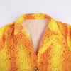 Women Serpentine Button Up Side Split A-line Mini Skirt Suit and Blazer Top Two 2 Piece Set Outfits Autumn Clothing
