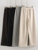 Thick Warm Straight Pants For Women Office Brown Wide Leg Trousers High Waist Women's Loose Pants For Ladies Spring