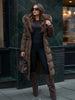 Elegant Fur Collar Hood Belt Long Cotton Jacket Women Zipper Drawstring Waist Parka Down Coat Winter Lady Warm Chic Outwear
