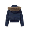 Women's Winter Warm Jacket Korean Thickened Big Fur Collar Hooded Outerwear Casual Detachable Short Cotton-Padded Coat