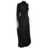 Split Turtleneck Sexy Maxi Dress Women Gown One-shoulder High Waist Bodycon Solid Club Party Long Dress Elegant