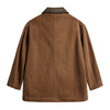 Women’s Corduroy Jacket Colorblock Waxed Collar Utility Coat Retro Button Workwear Short Outerwear for Autumn Winter