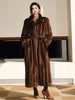 Spring Winter Long Soft Thick Warm Brown Faux Mink Fur Coat Women Elegant Chic Fluffy Overcoat