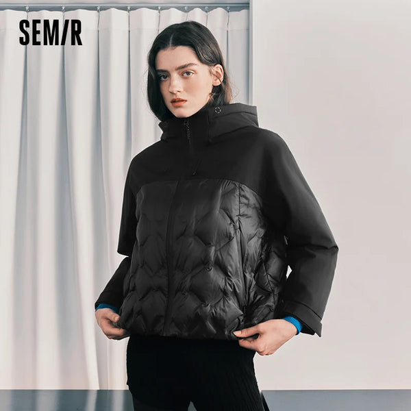Women Down Jacket Waterproof Windproof Stain Resistant Lightweight Build 90 Percent Down Fill Panelled Design Winter