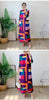 Contrast Color Printing Pleated Dress Women Round Neck Long Sleeves Dresses Party Spring 2AA1751