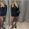 Deep V Stand Collar Peplum Blazer Long Sleeve Tailored Fitted Waist Flared Hem Spring Elegant Office Women Jacket
