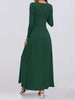 Autumn Women Long Sleeve Maxi Dress Comfortable Fit Ruched Detail Multi Color for Casual Everyday Wear