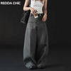Modern Women's Pleated Wide Leg Pants Plus Size Casual Slant Pocket Draped Long Suit Trousers Work Office Lady Bottoms