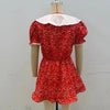 Sexy Floral Printed Mini Dress Women V-neck Flared Sleeve Waist Cinching Ruffle Bodycon Vestido Lady Party Vacation Gowns