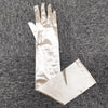 Women Multicolor 55CM Long Satin Ceremonial Gloves Elegant Retro Party Prom Cosplay Bridal Wedding Dress Accessories