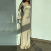Women's Long Dresses Solid Satin Flare Sleeve Slim Lace Up Floor-length Dress Females Sexy Elegant Party Maxi Dress