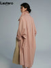 Spring Autumn Long Oversized Thin Pink Trench Coat for Women Single Breasted Elegant Chic Designer Clothing