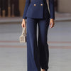 Autumn Winter Ladies Pant Suit Women Striped Female Business Work Wear Jacket Blazer and Trouser Formal 2 Piece Set
