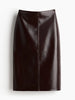 Vintage Women Leather Sets Lapel Single Breasted Jacket Slim Fit Mini Skirt Retro Fashin Female Suit Lady Jacket Skirt Sets