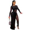 Rhinestones Mesh See Though Dress Style Jumpsuit Women Sexy Club Partywear One Piece Overall Rompers Fall winter